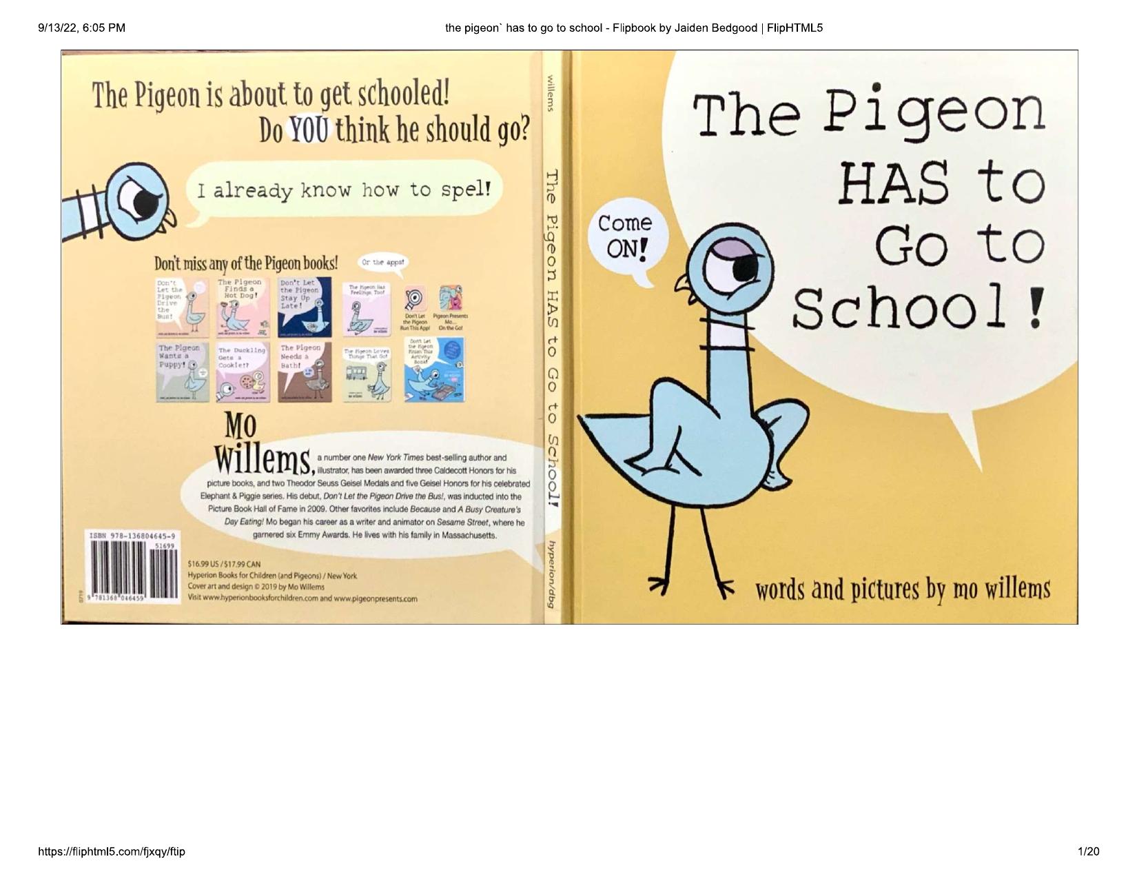 The Pigeon Has to Go to School